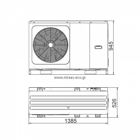 Αντλία Θερμότητας Μidea 10kw 220V monoblock